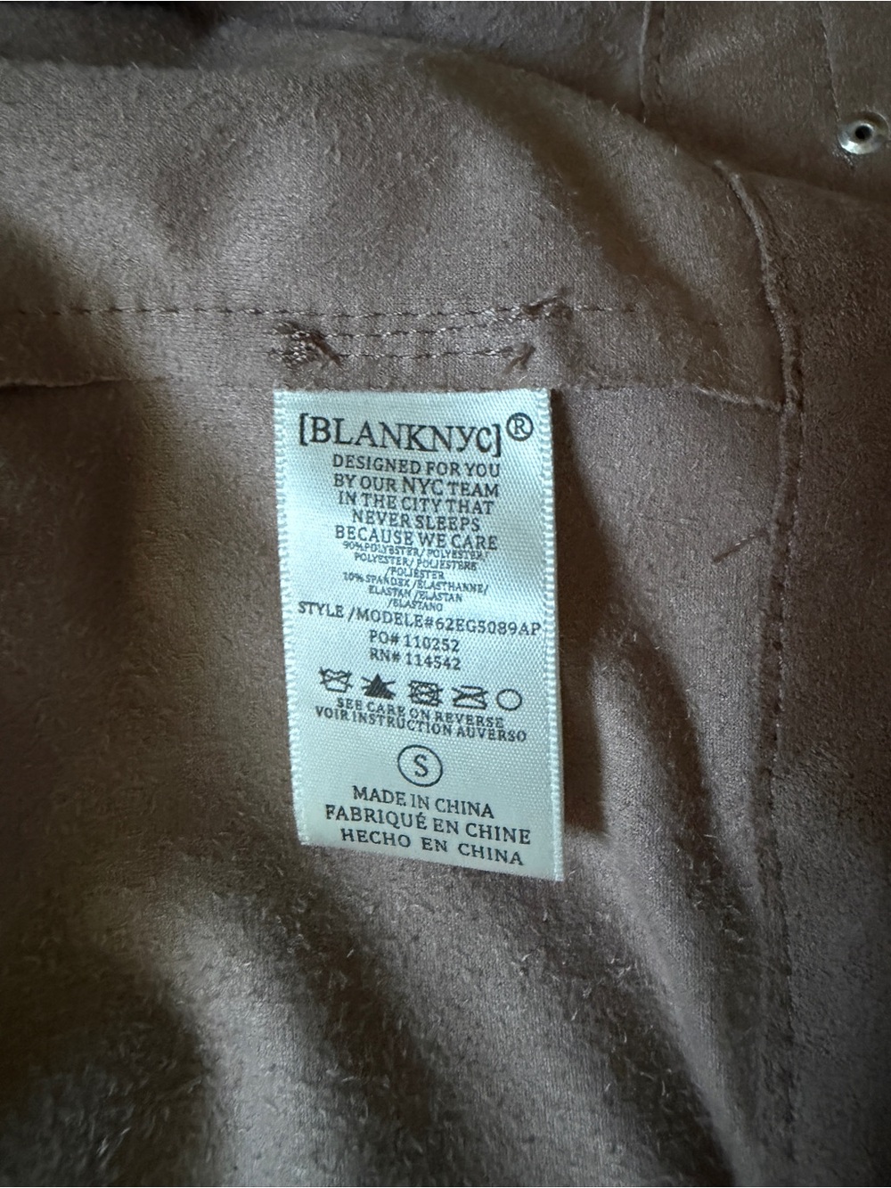 Blank NYC Faux Suede Moto Jacket in Tan - Picture 7 of 7